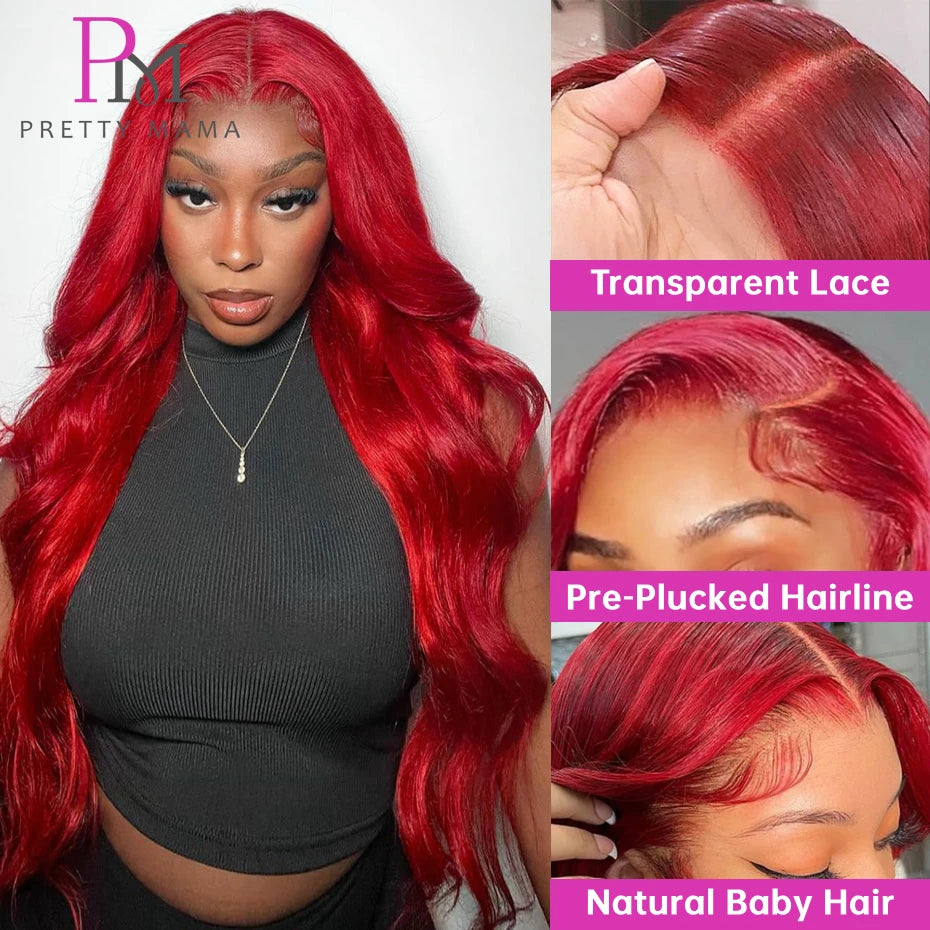 13x6 Red Wigs Lace Front Human Hair Wigs Brazilian Body Wave 613 Blonde Lace Frontal Wig 30 32 34 Inch Lace Front Wig Human Hair