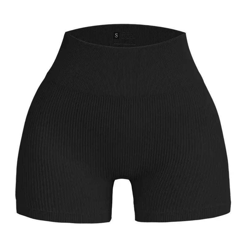 Women Thread Gym Shorts Seamless Elastic Shorts High Waist Hip Liftting Fitness Fashion Tights Gym Workout Running Yoga Shorts