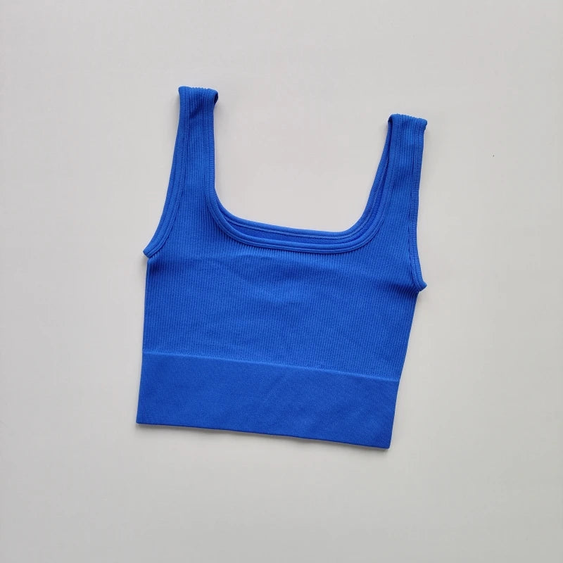 Yoga Vest Women Sports Vest Gym Crop Fitness Running Short Vest