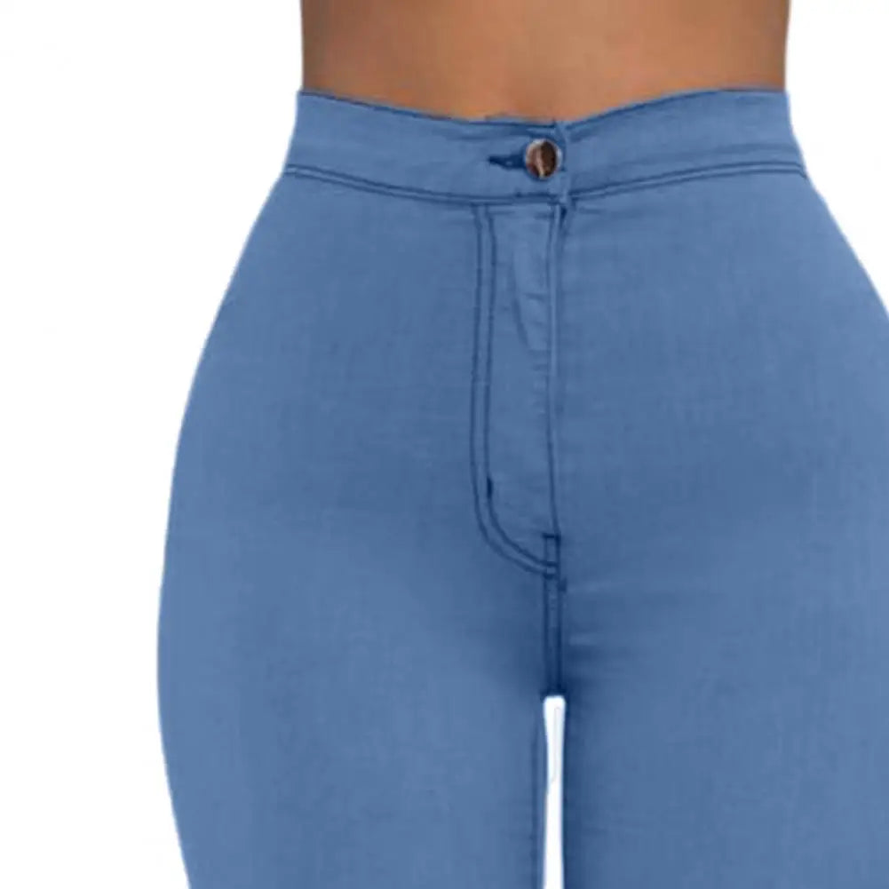 Pencil Pants Stretchy Button Zipper Access Control Lady Pants