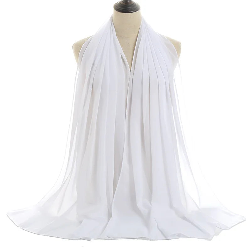 Clearance_Classic Muslim Girl Chiffon Hijab Scarf Women Long Head Wrap For Women Wedding Hijabs Scarves Veil 180*70cm Headscarf_