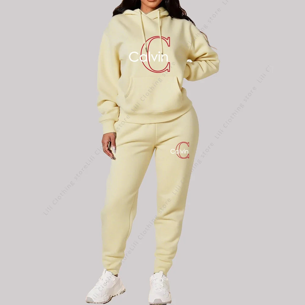 Tracksuit Aesthetic Designer Clothes Trend Sportswear High quality Hoodies Sweatpants 2 piece Outfits Women Sets
