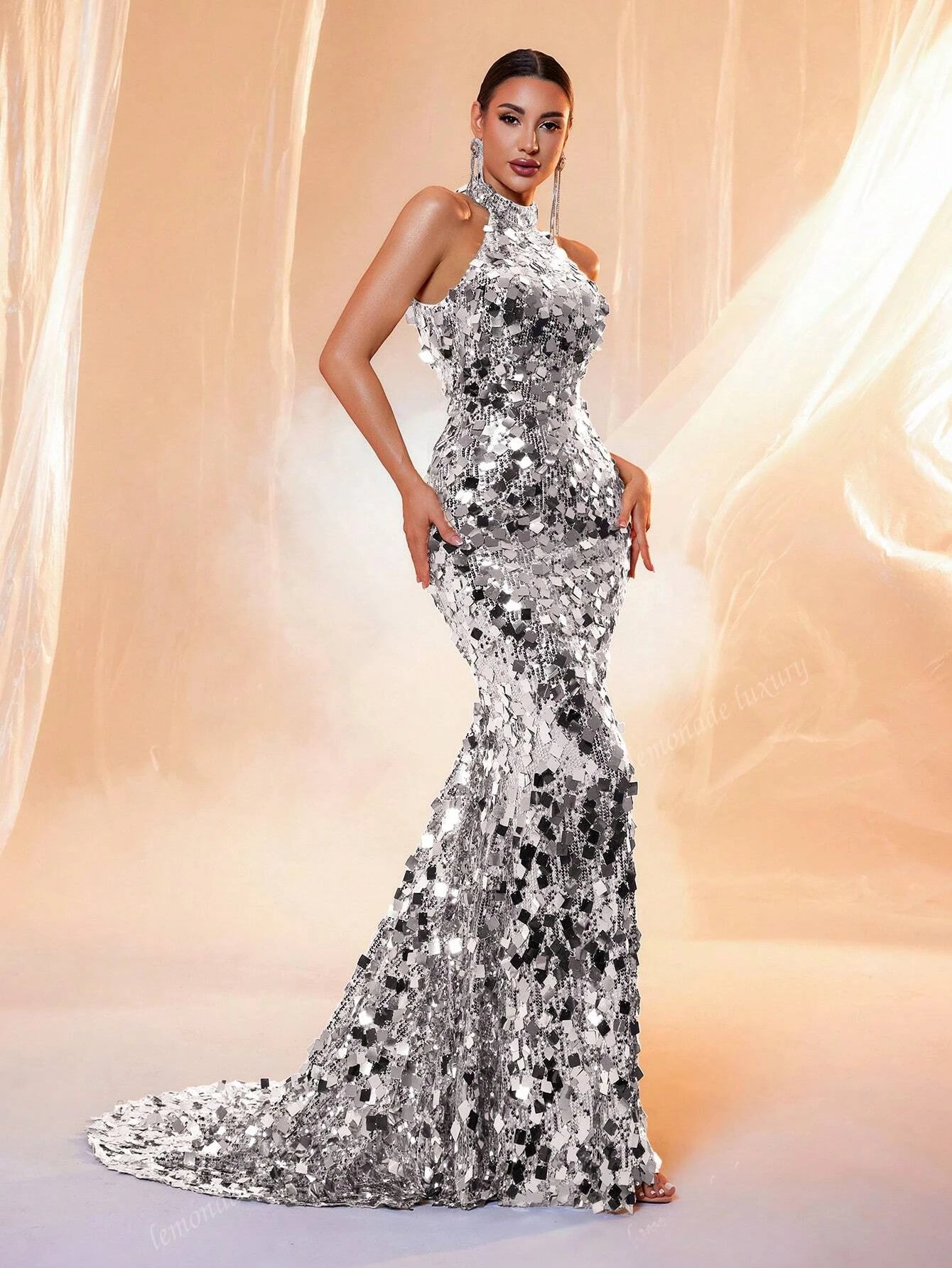 Prom Gown Wedding Guest Dinner Maxi Dress for Women LM86444