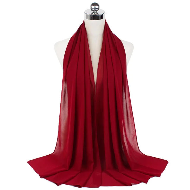 Women Muslim Chiffon Hijab Shawls Scarf Modal Cotton Jersey Hijabs Plain Soft For Woman Muslim Voile Head Wraps 70*180cm Islamic - Lena & Miles Exquisite Boutique LLC.