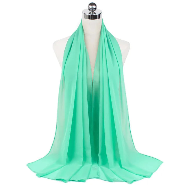 Women Muslim Chiffon Hijab Shawls Scarf Modal Cotton Jersey Hijabs Plain Soft For Woman Muslim Voile Head Wraps 70*180cm Islamic - Lena & Miles Exquisite Boutique LLC.