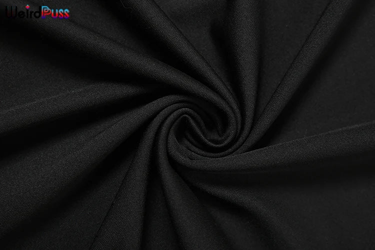 Metal Buckle Dress Hollow Split One Shoulder Skinny Ruched Waistless Midnight Clubwear Maxi Bodycon