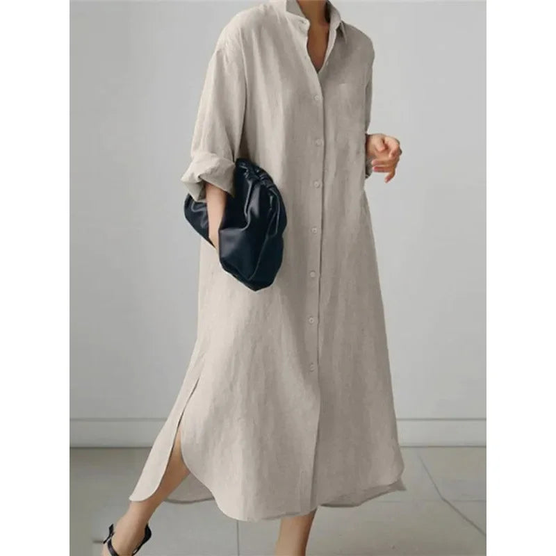 Women's Casual Loose Long Sleeve Abaya Open Cardigan Dress H701 New Style