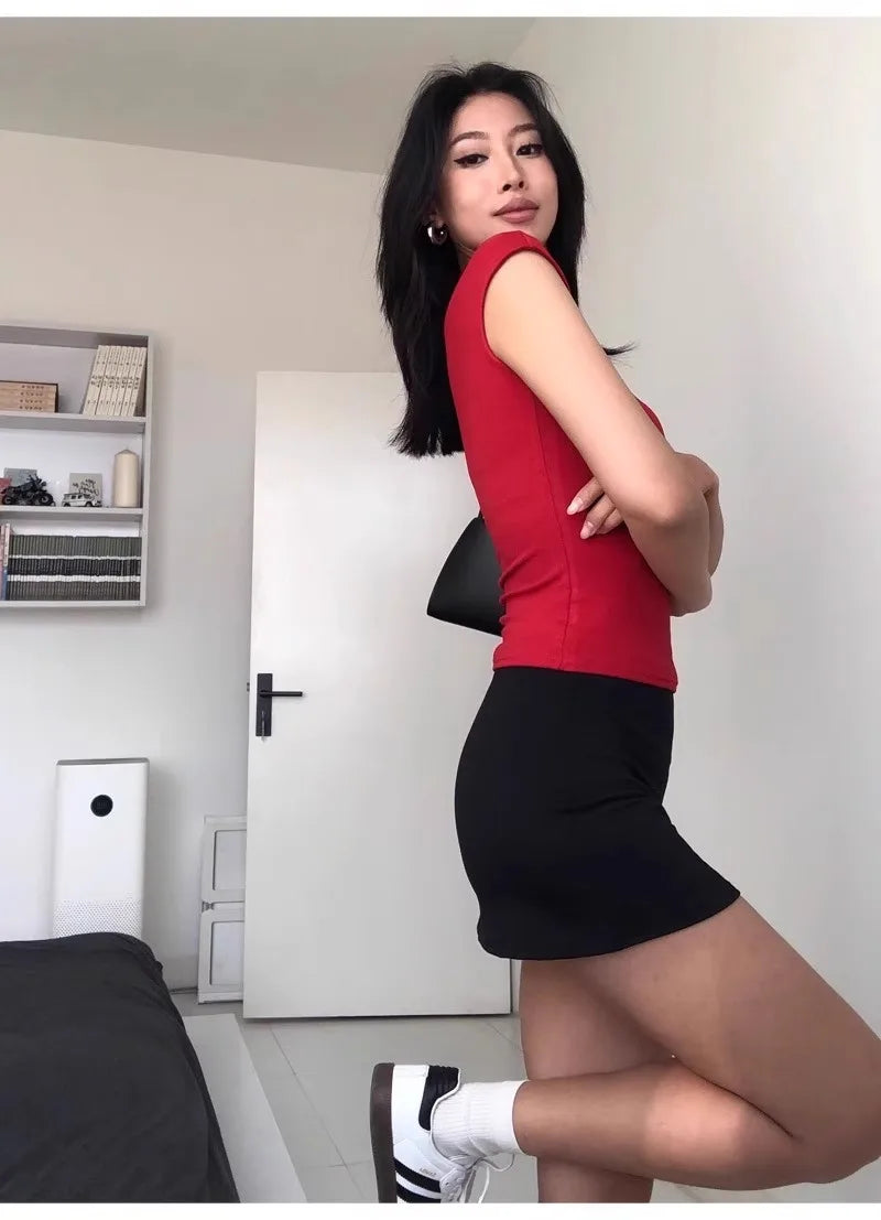 Women Fake Two-Piece Short Skirt Sexy Hip Lifting Yoga Short Skirt High