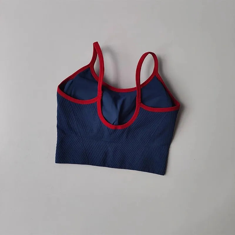 Women Breathable Sports Bra Fitness Tops Gym Crop Top Brassiere Push Up Camisole yoga