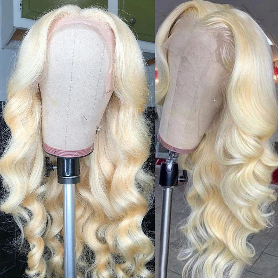 Blonde Body Wave Lace Front Wig HD Transparent 13x4 13x6 Frontal Human Hair 613 Pre Plucked Full Frontal Wigs 200% 40 46 Inch