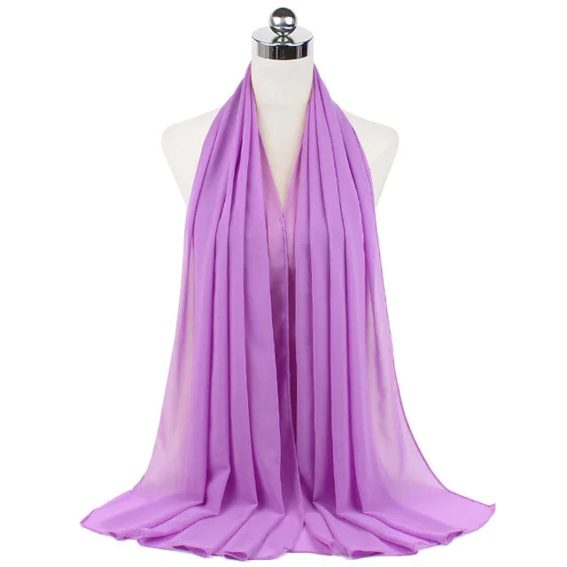 Women Muslim Chiffon Hijab Shawls Scarf Modal Cotton Jersey Hijabs Plain Soft For Woman Muslim Voile Head Wraps 70*180cm Islamic - Lena & Miles Exquisite Boutique LLC.