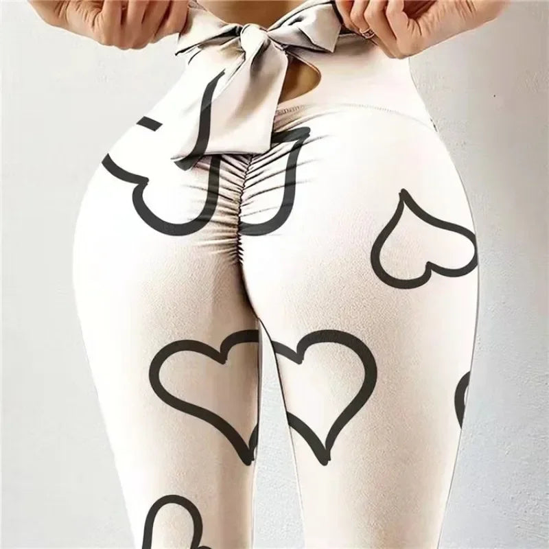High Waist Sexy Butterfly Printed Leggings Bowknot Yoga Pants Yoga Legging