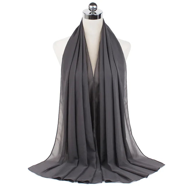 Women Muslim Chiffon Hijab Shawls Scarf Modal Cotton Jersey Hijabs Plain Soft For Woman Muslim Voile Head Wraps 70*180cm Islamic - Lena & Miles Exquisite Boutique LLC.