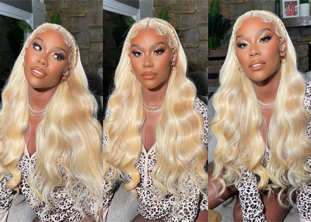 Blonde Body Wave Lace Front Wig HD Transparent 13x4 13x6 Frontal Human Hair 613 Pre Plucked Full Frontal Wigs 200% 40 46 Inch