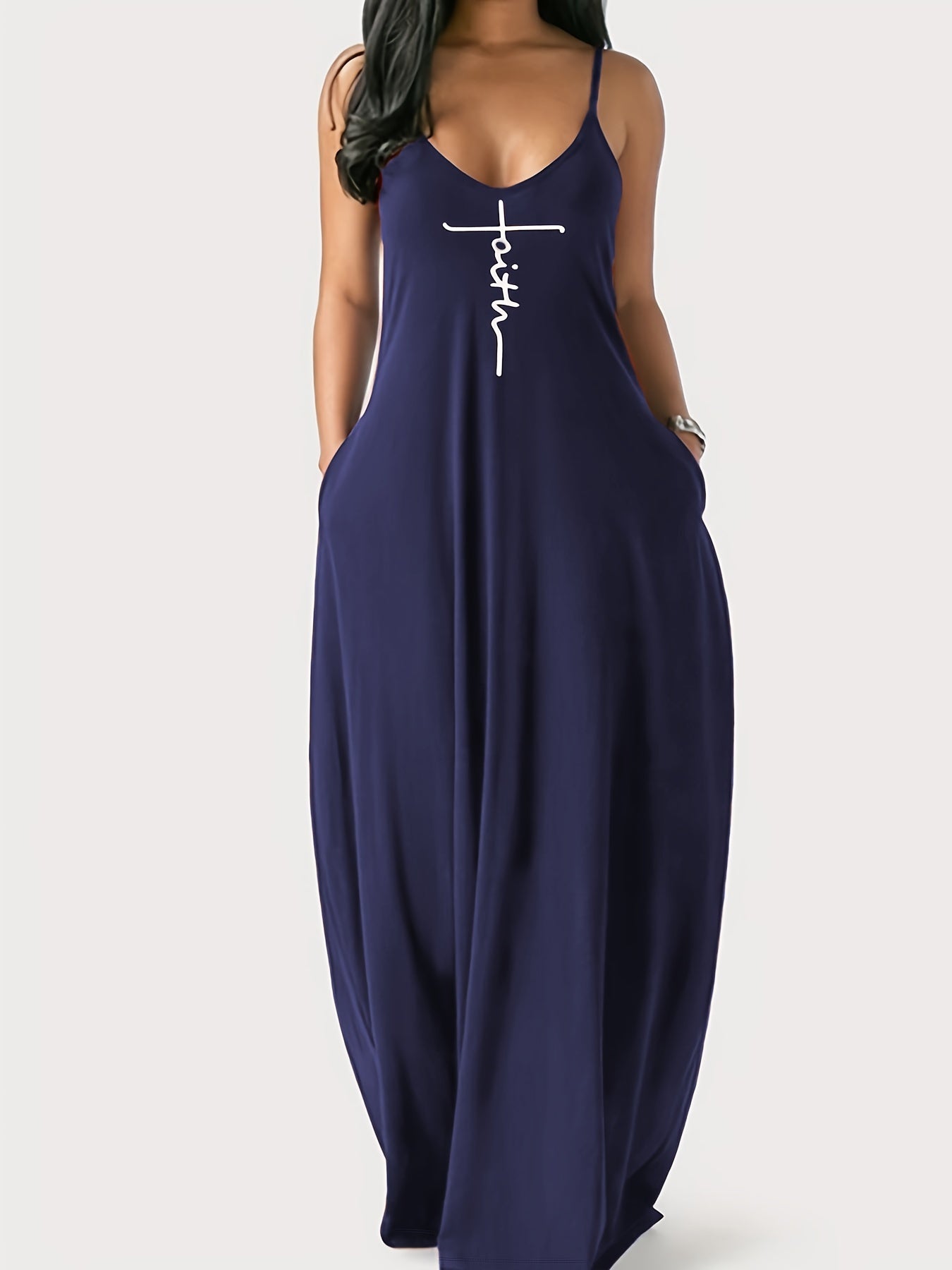 [Spaghetti Strap Solid Dresses] Slim-Fit Long Dresses for Women - Solid Colors and Patterns with Spaghetti Straps