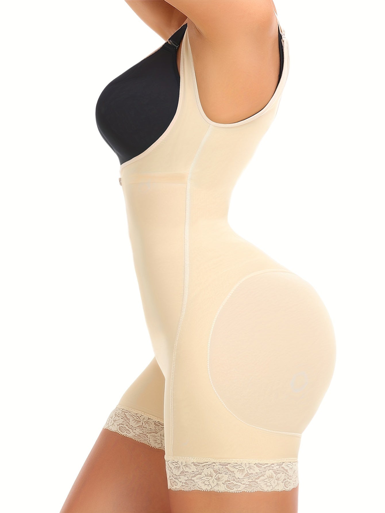Women's High-Waist Full Body Shaper With Zipper, Open Crotch, Adjustable Straps, Mid-Level Compression, Butt Lifter, Thigh Slimmer Bodysuits - Lena & Miles Exquisite Boutique LLC.