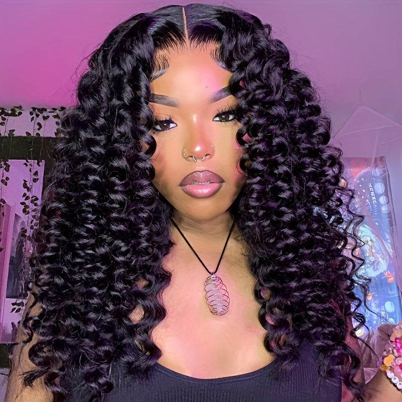 180% Density Bouncy Curly Human Hair Wigs 13x4 Lace Front Wigs Human Hair Natural Hairline Brazilian Virgin Spiral Curls wig Lace Frontal Human Hair Wigs For Black Women