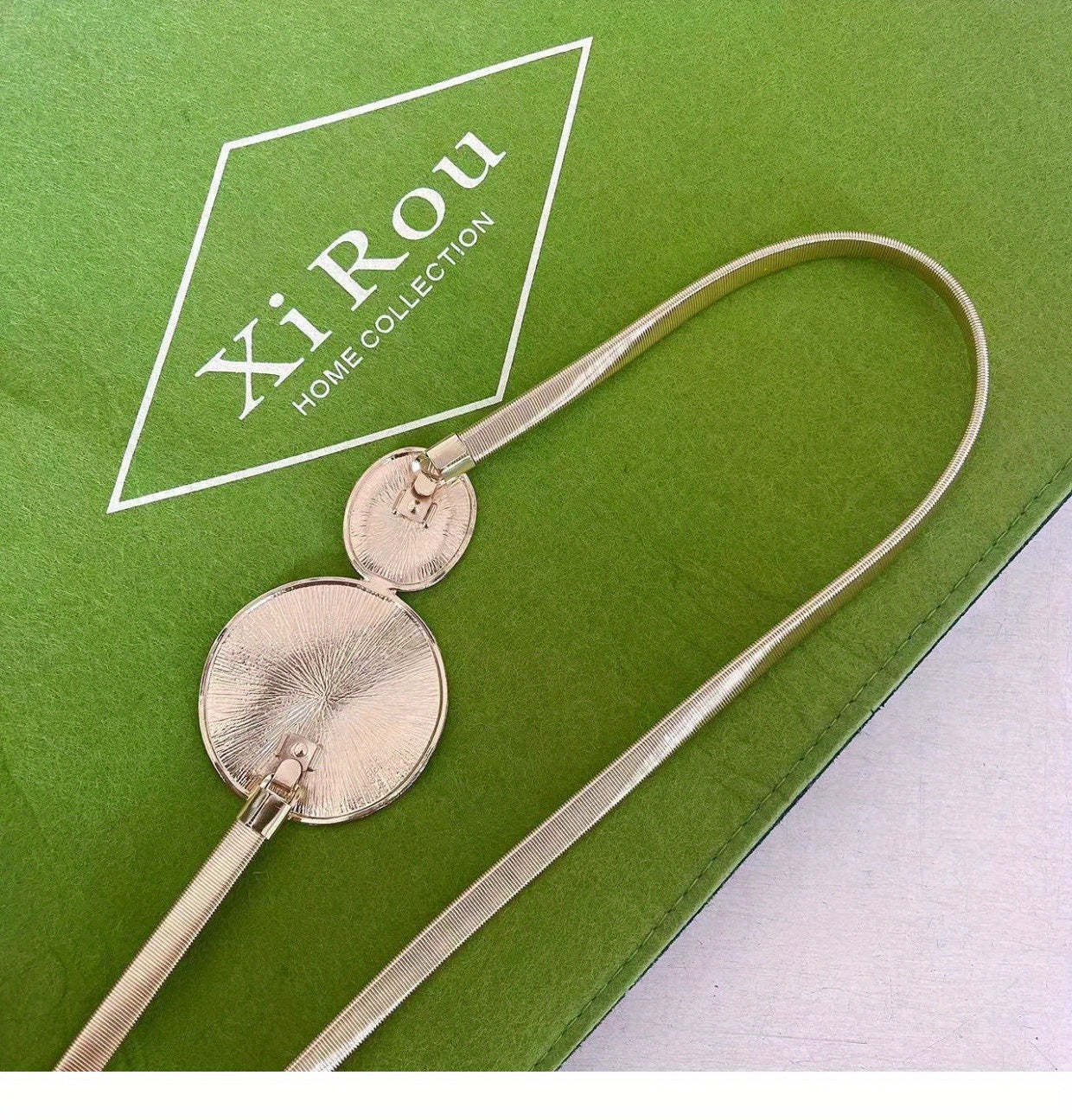 Elegant Golden Double Circle Elastic Belt for Dresses and Coats - Trendy and Stylish Waistband