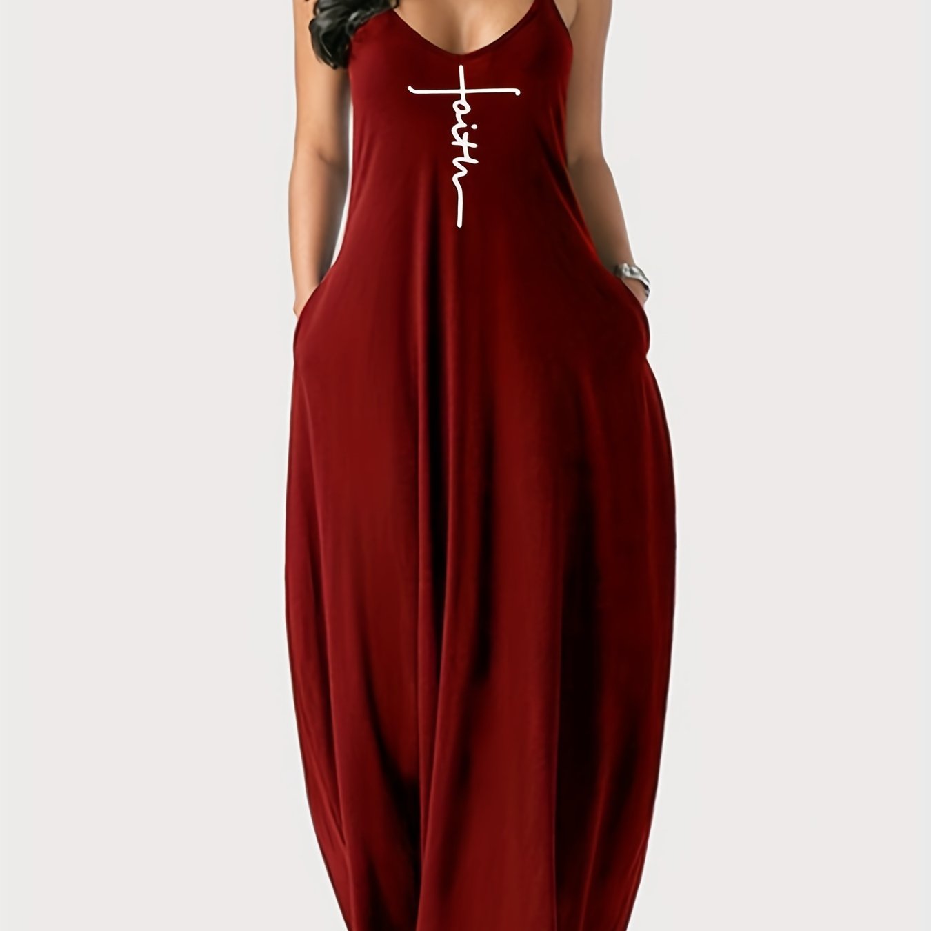 [Spaghetti Strap Solid Dresses] Slim-Fit Long Dresses for Women - Solid Colors and Patterns with Spaghetti Straps