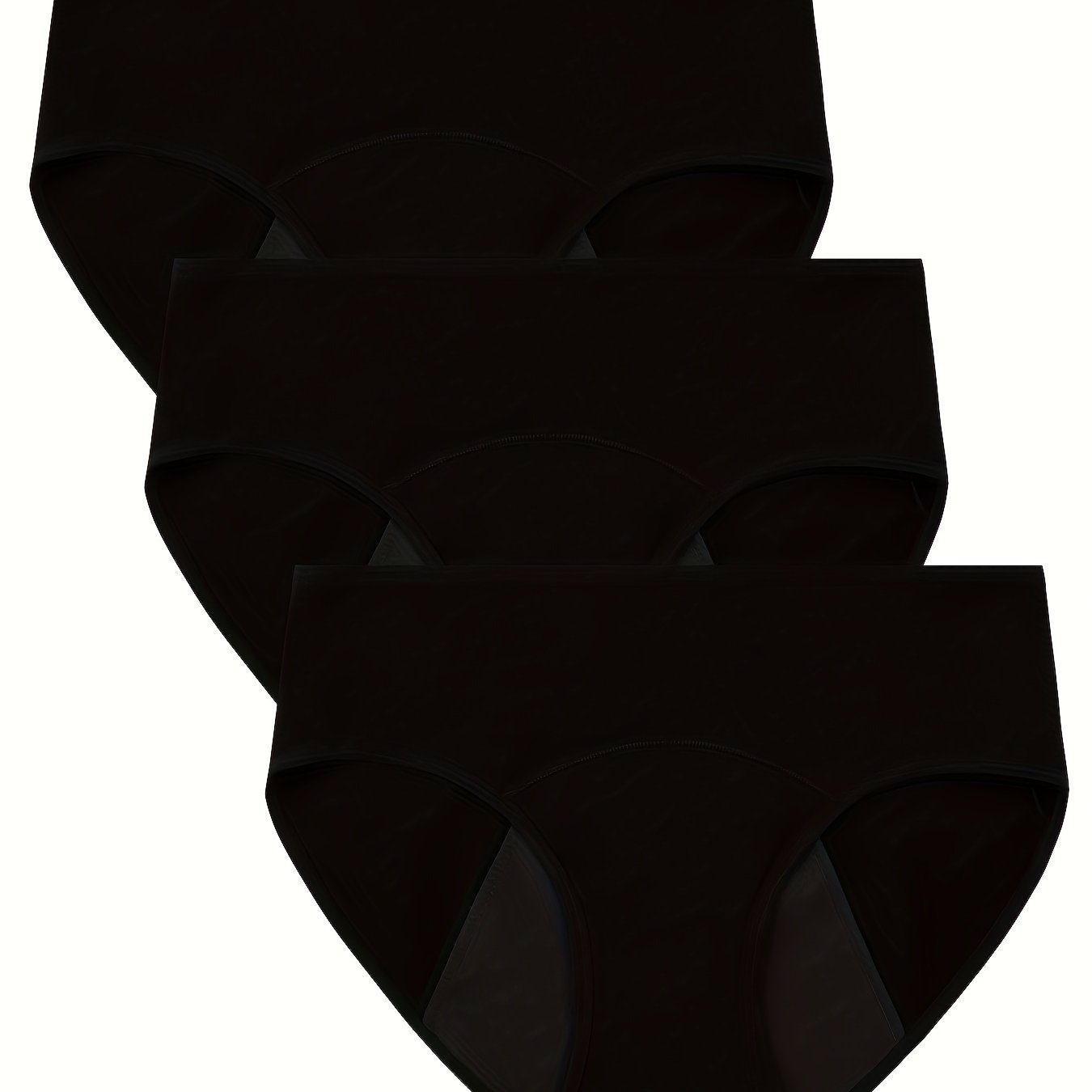 3pcs Simple Period Panties, Comfort Mid-high Waist Physiological Briefs, Breathable Postpartum Panty, Menstruation Panties, Women's Underwear & Lingerie - Lena & Miles Exquisite Boutique LLC.