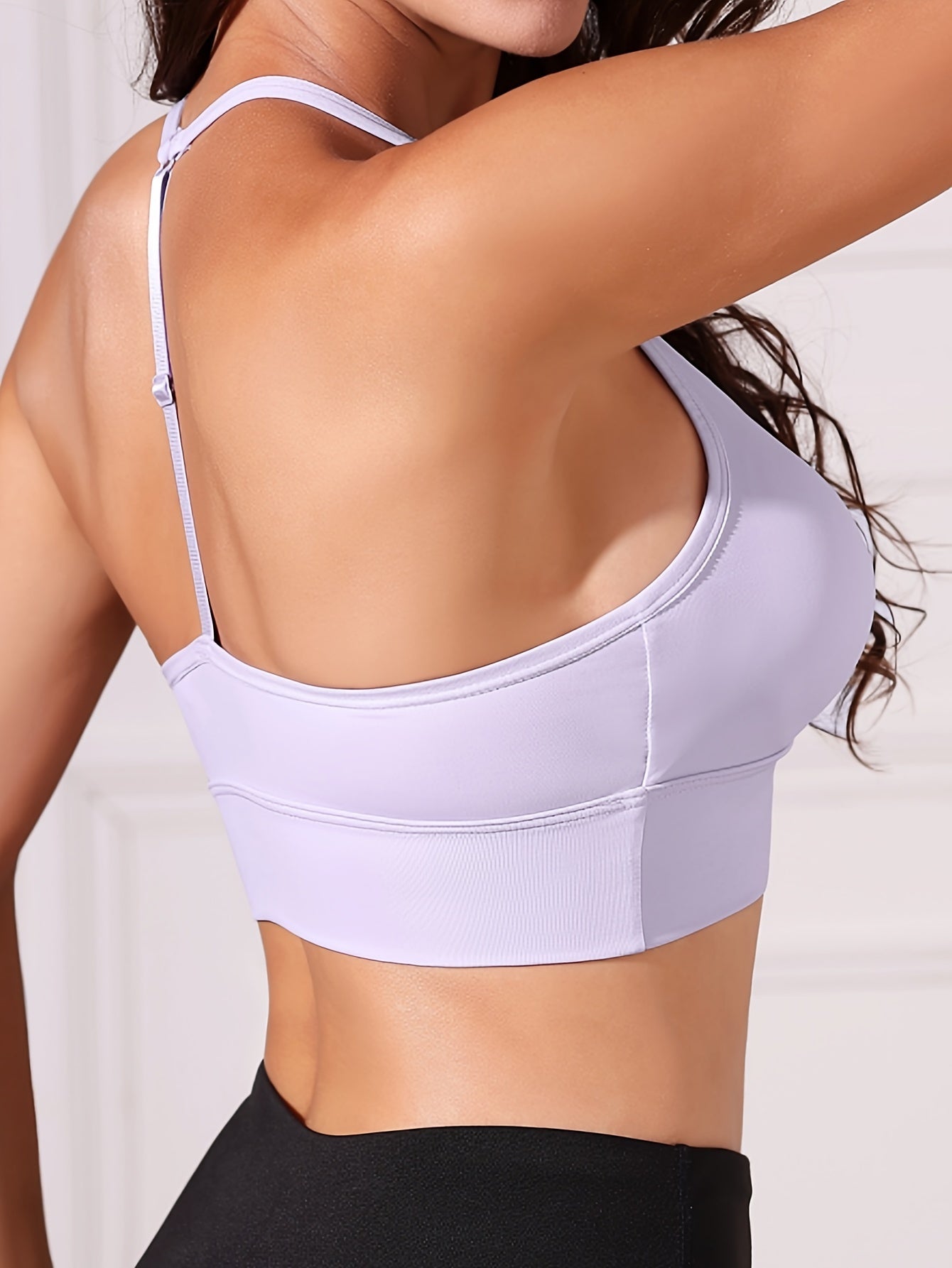 Seamless Halter Sports Bra, Comfy Yoga Fitness Adjustable Bra, Women's Lingerie & Underwear