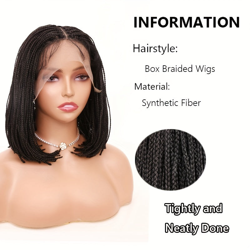 12 Inch Short Kinky Twist Braided Wigs For Women Heat Resistant Crochet Box Braided Wigs African Synthetic Braiding Hair Wigs - Lena & Miles Exquisite Boutique LLC.