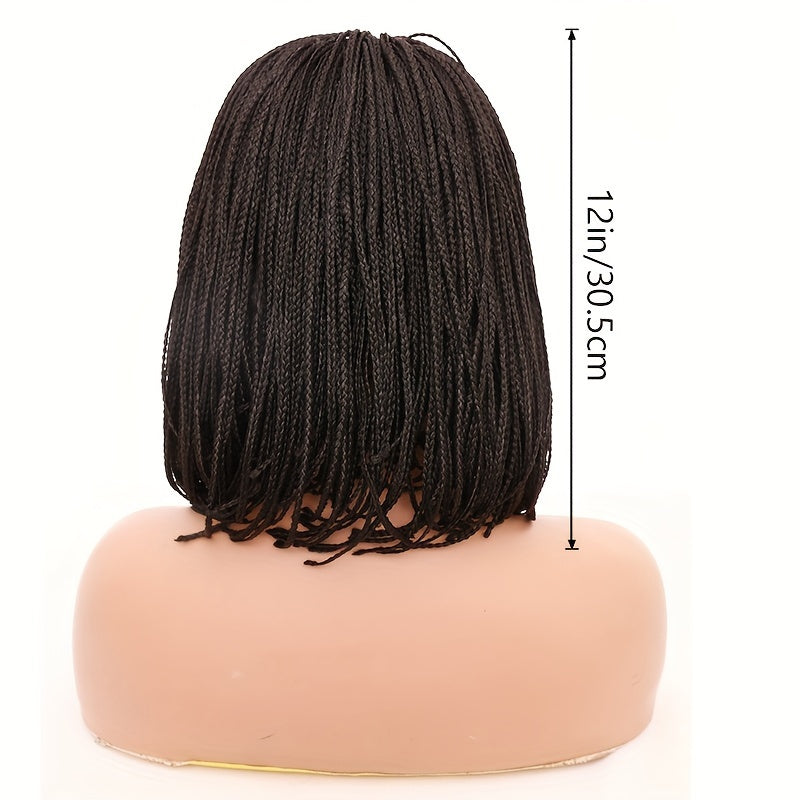 12 Inch Short Kinky Twist Braided Wigs For Women Heat Resistant Crochet Box Braided Wigs African Synthetic Braiding Hair Wigs - Lena & Miles Exquisite Boutique LLC.