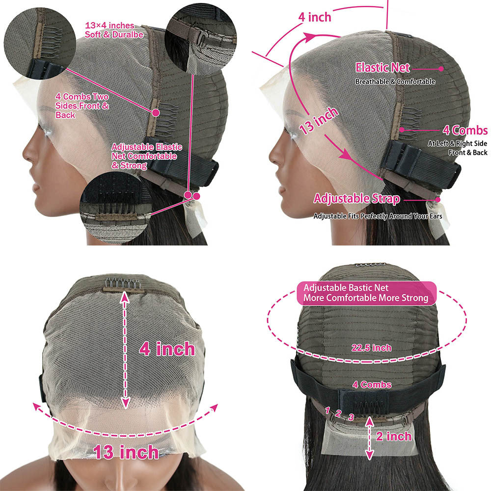 180% 13x4 Human Hair Wig Orange Bob Wig Human Hair 13x4 HD Lace Front Wigs Short Bob Lace Frontal Wigs Pre Plucked With Baby Hair Glueless For Women - Lena & Miles Exquisite Boutique LLC.