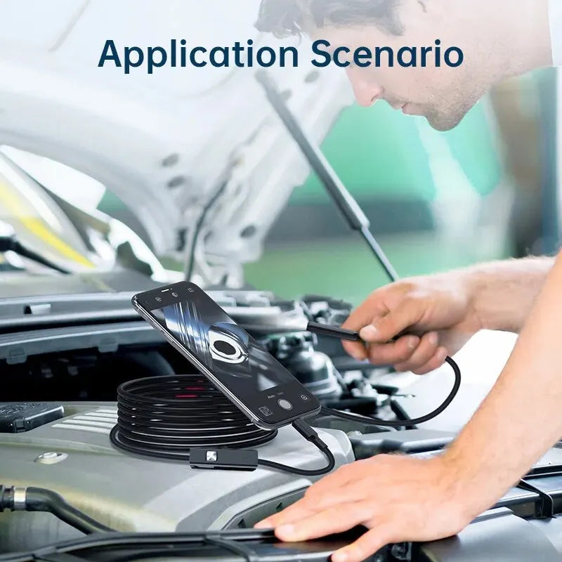 7.0MM TYPE-C Endoscope Camera IP67 Waterproof 6 LEDs Adjustable USB Android Flexible Inspection Borescope Cameras for Phone PC - Lena & Miles Exquisite Boutique LLC.