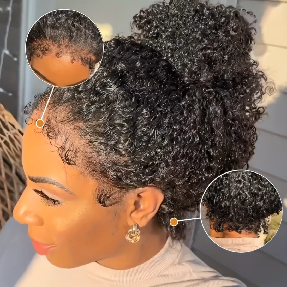 180% Density Super Curl 4C Human Hair Wigs - Glueless HD Lace Front with Natural 4*4 Closure - Luscious Tight Curls for Womens Fashionable Glam - Lena & Miles Exquisite Boutique LLC.
