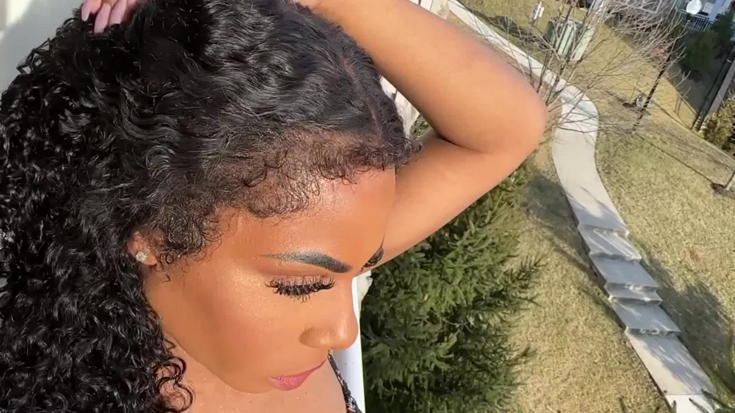 180% Density Super Curl 4C Human Hair Wigs - Glueless HD Lace Front with Natural 4*4 Closure - Luscious Tight Curls for Womens Fashionable Glam - Lena & Miles Exquisite Boutique LLC.