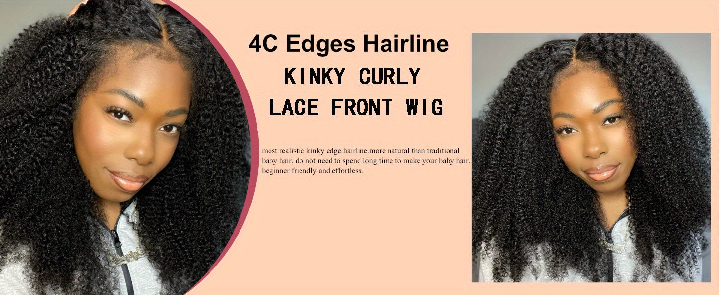 180% Density Super Curl 4C Human Hair Wigs - Glueless HD Lace Front with Natural 4*4 Closure - Luscious Tight Curls for Womens Fashionable Glam - Lena & Miles Exquisite Boutique LLC.