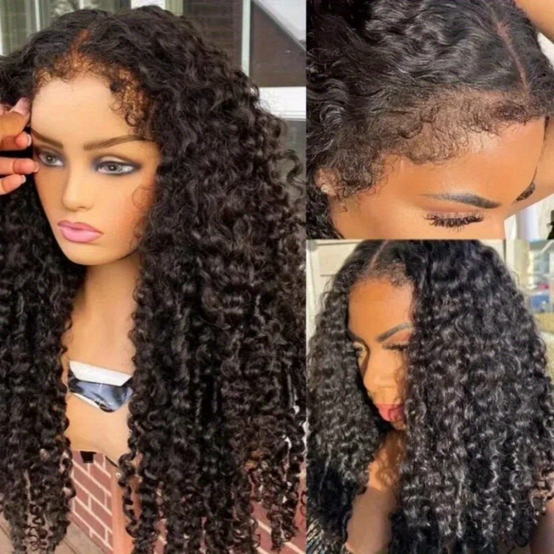 180% Density Super Curl 4C Human Hair Wigs - Glueless HD Lace Front with Natural 4*4 Closure - Luscious Tight Curls for Womens Fashionable Glam - Lena & Miles Exquisite Boutique LLC.