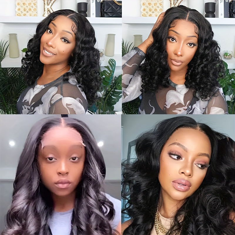 180% Density Bouncy Curly Human Hair Wigs 13x4 Lace Front Wigs Human Hair Natural Hairline Brazilian Virgin Spiral Curls wig Lace Frontal Human Hair Wigs For Black Women - Lena & Miles Exquisite Boutique LLC.