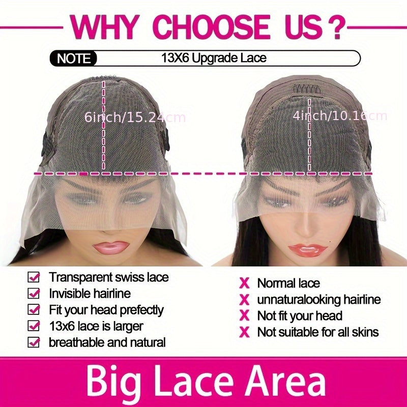 180% Density Human Hair Body Wave Wigs - Ultra-Realistic 13x6 Lace Front - Pre-Plucked, Glueless Design with Baby Hair - HD Transparent Lace Frontal - Luxurious Natural Black Color - Lena & Miles Exquisite Boutique LLC.