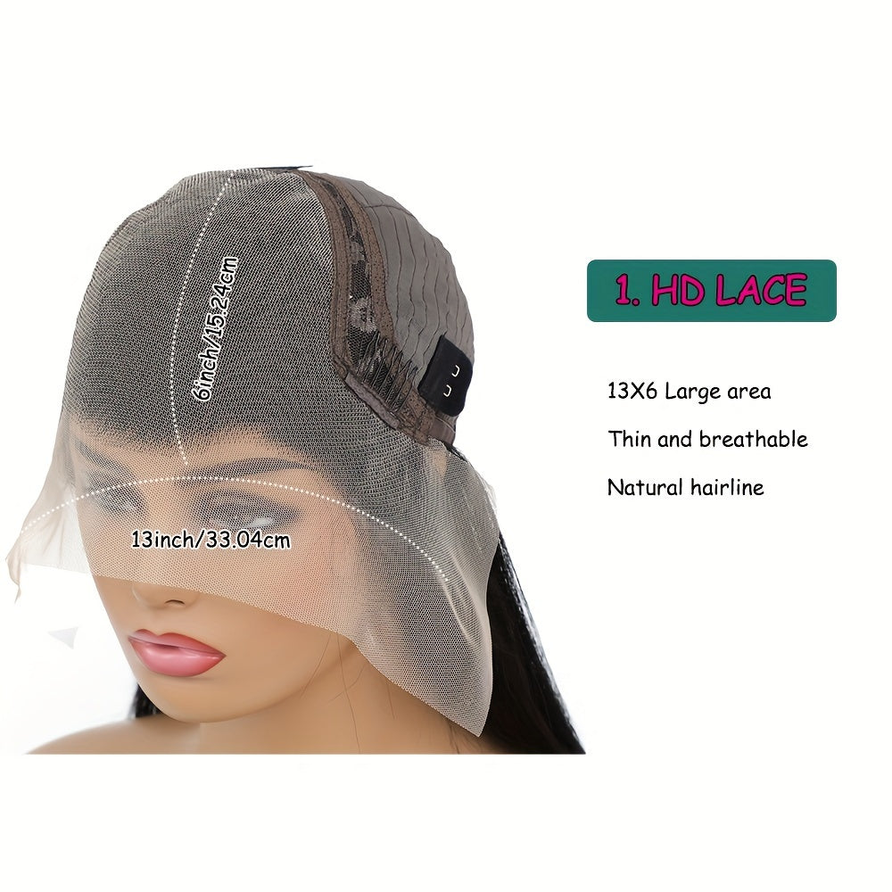 180% Density Human Hair Body Wave Wigs - Ultra-Realistic 13x6 Lace Front - Pre-Plucked, Glueless Design with Baby Hair - HD Transparent Lace Frontal - Luxurious Natural Black Color - Lena & Miles Exquisite Boutique LLC.