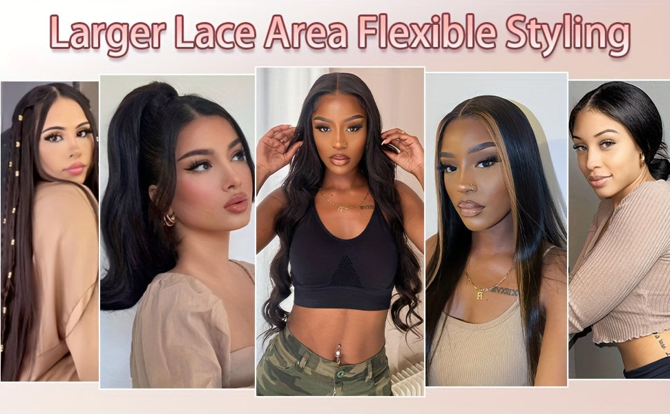 180% Density Virgin Human Hair Wigs - 13x4 Straight HD Lace Front, Pre-Plucked, Transparent Lace, Natural Black, For Women, Baby Hair Included - Effortless Glamour - Lena & Miles Exquisite Boutique LLC.