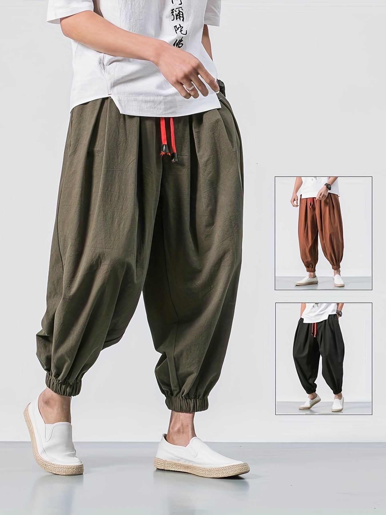 Men's Stylish Harem Cropped Pants, Casual - Lena & Miles Exquisite Boutique LLC.