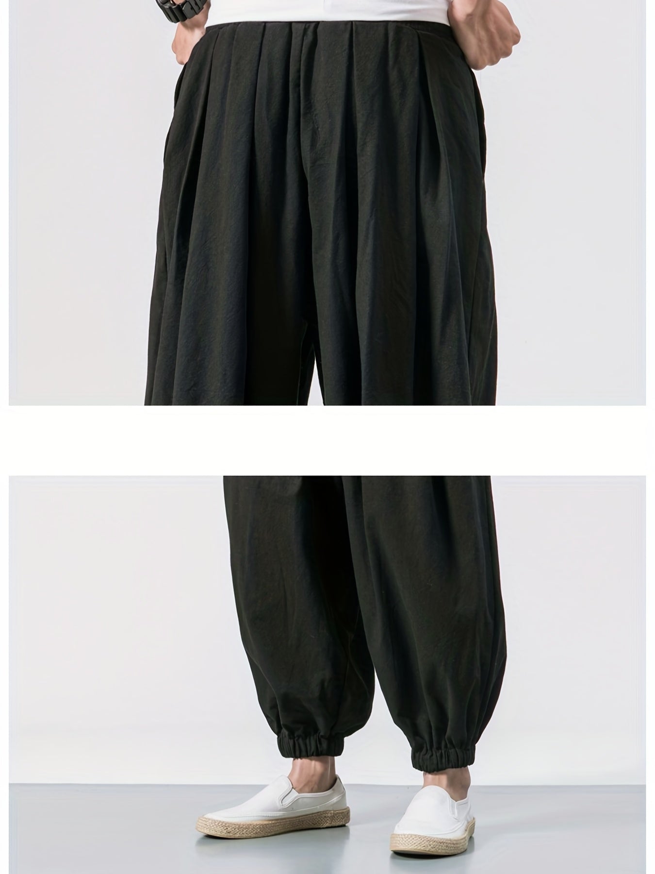 Men's Stylish Harem Cropped Pants, Casual - Lena & Miles Exquisite Boutique LLC.