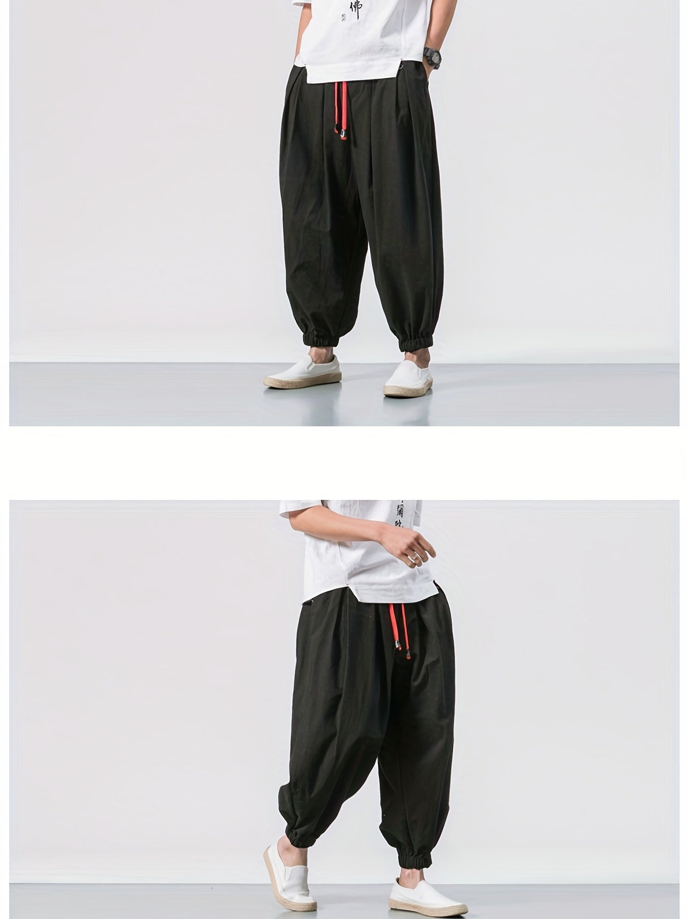 Men's Stylish Harem Cropped Pants, Casual - Lena & Miles Exquisite Boutique LLC.