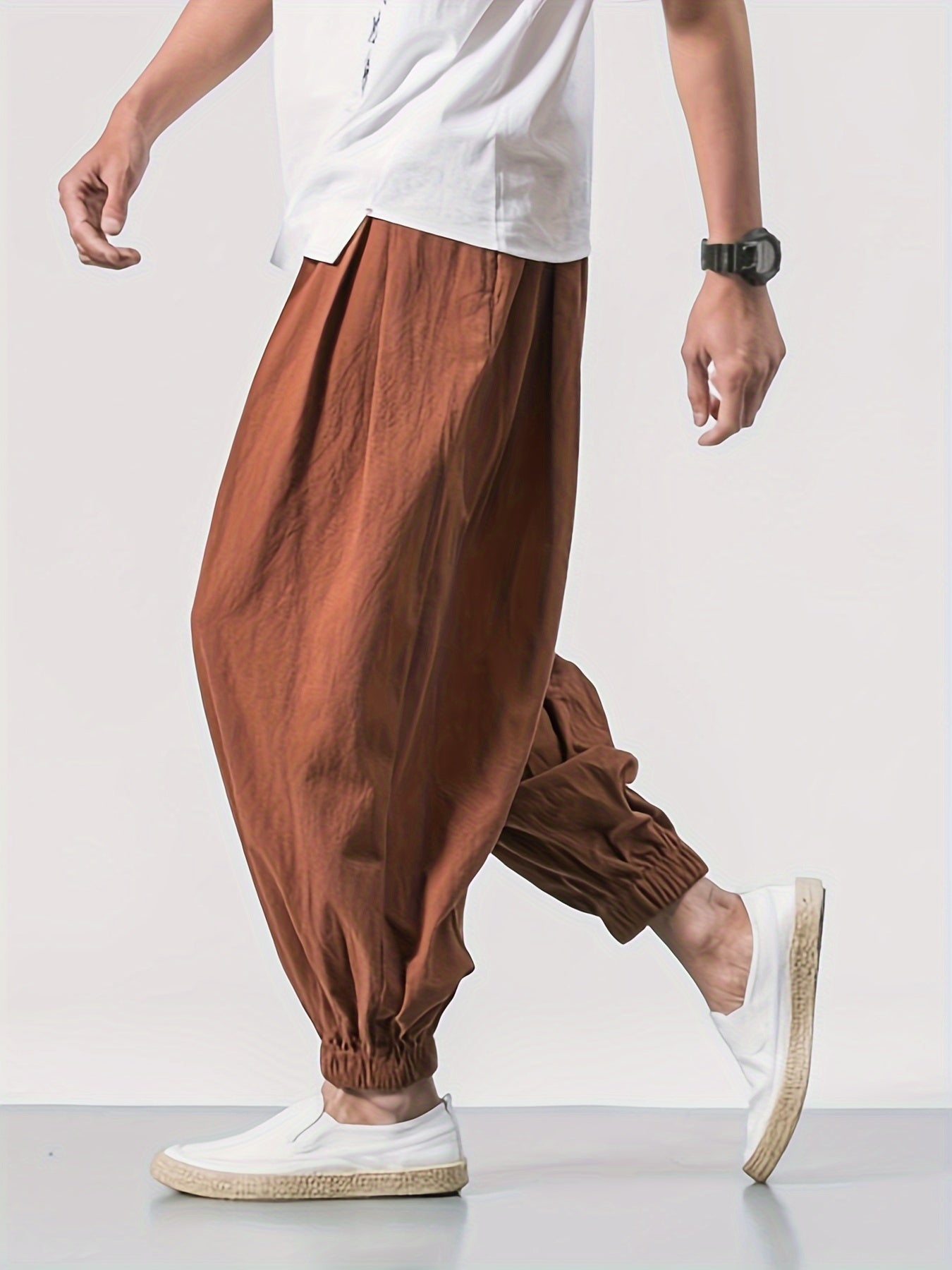 Men's Stylish Harem Cropped Pants, Casual - Lena & Miles Exquisite Boutique LLC.