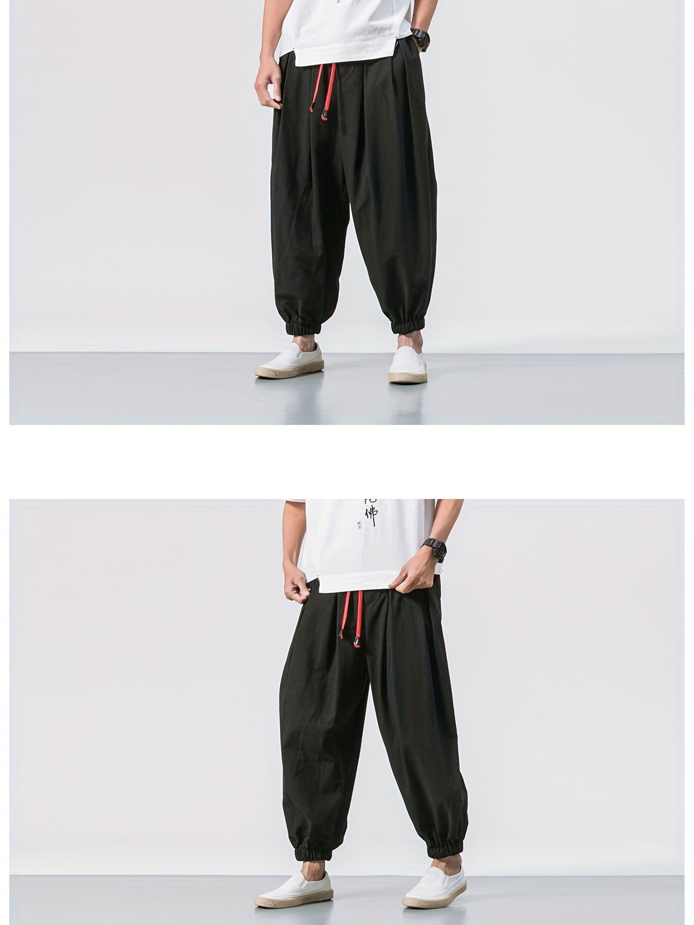 Men's Stylish Harem Cropped Pants, Casual - Lena & Miles Exquisite Boutique LLC.
