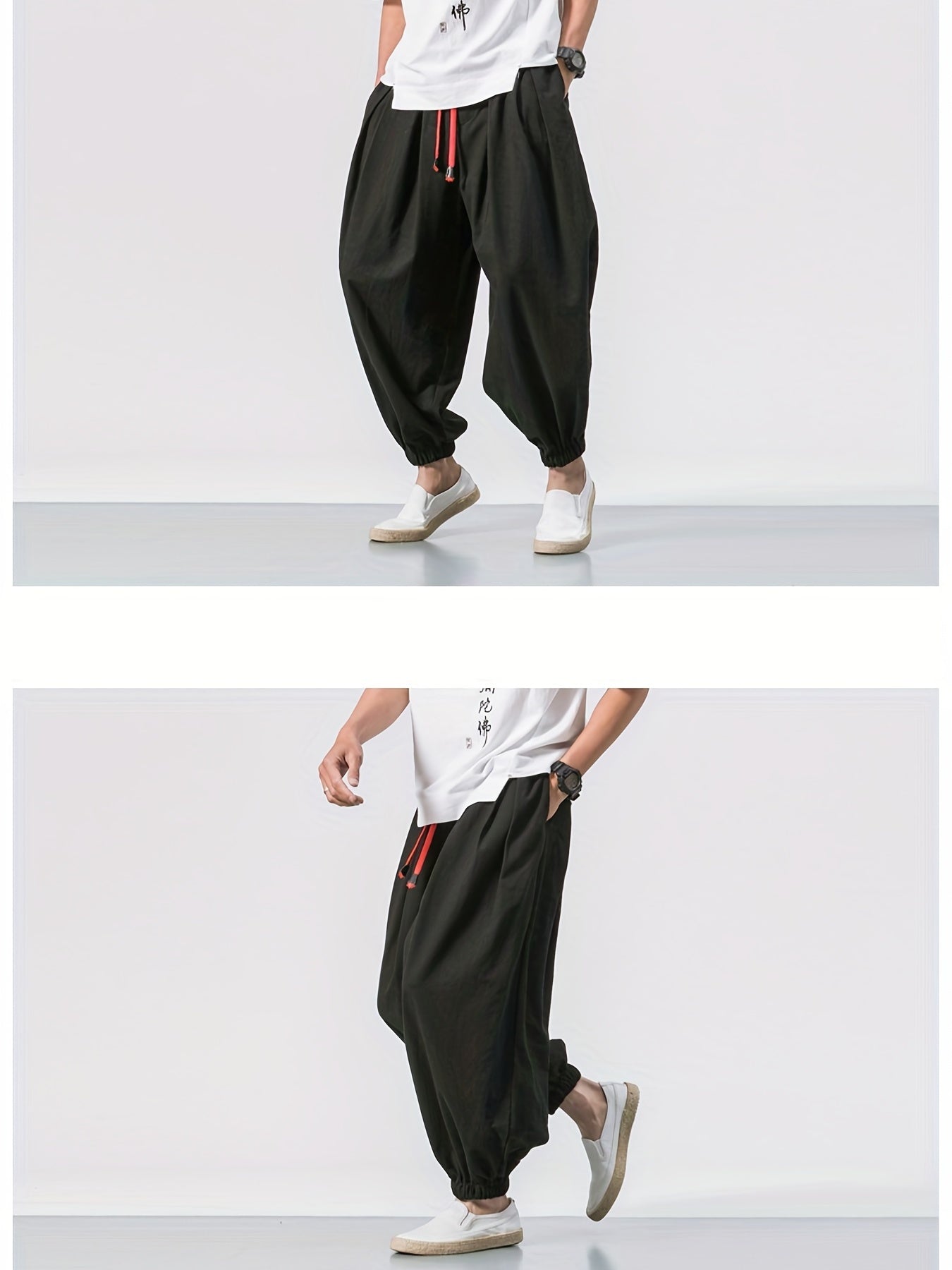 Men's Stylish Harem Cropped Pants, Casual - Lena & Miles Exquisite Boutique LLC.
