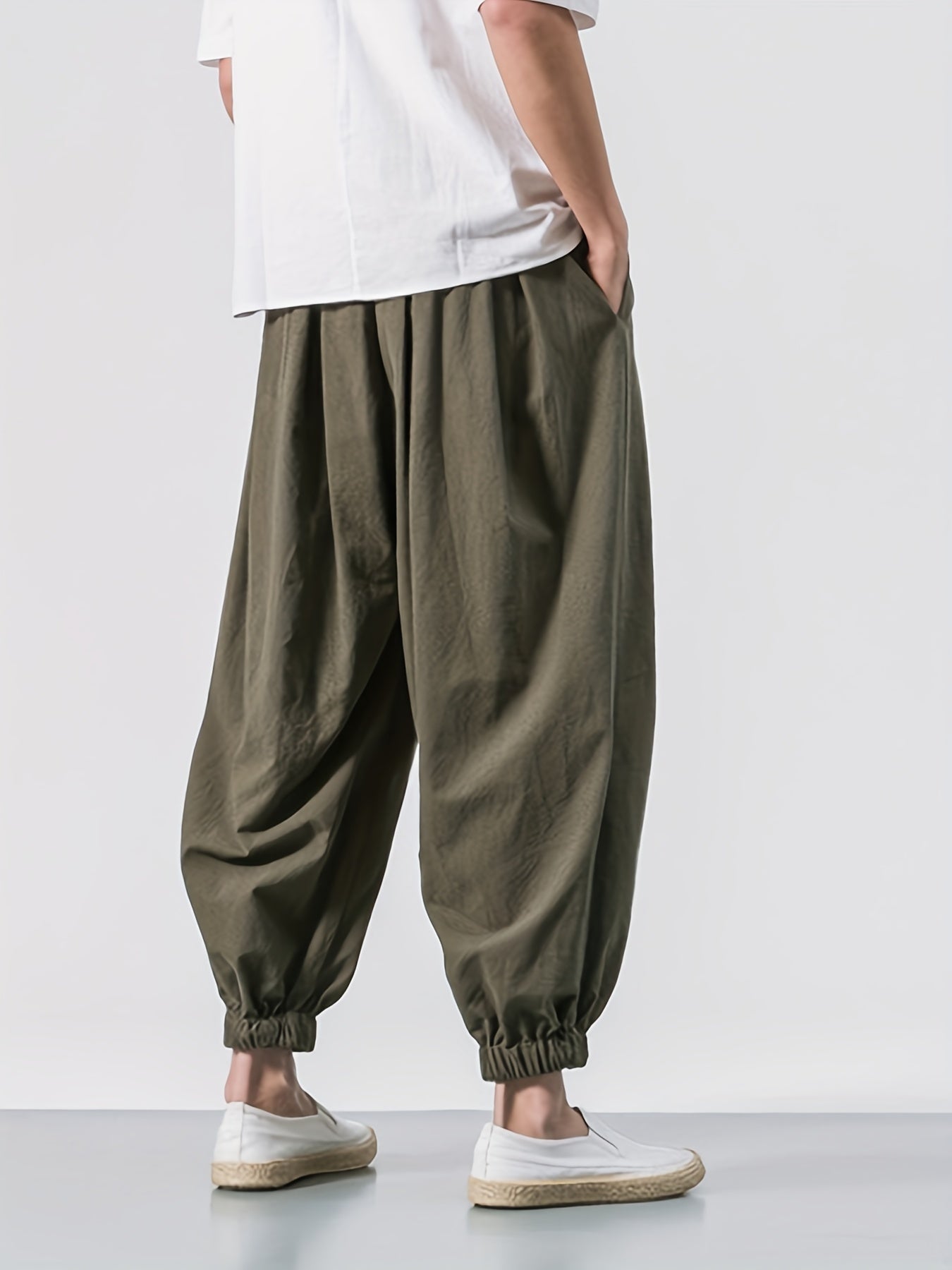 Men's Stylish Harem Cropped Pants, Casual - Lena & Miles Exquisite Boutique LLC.