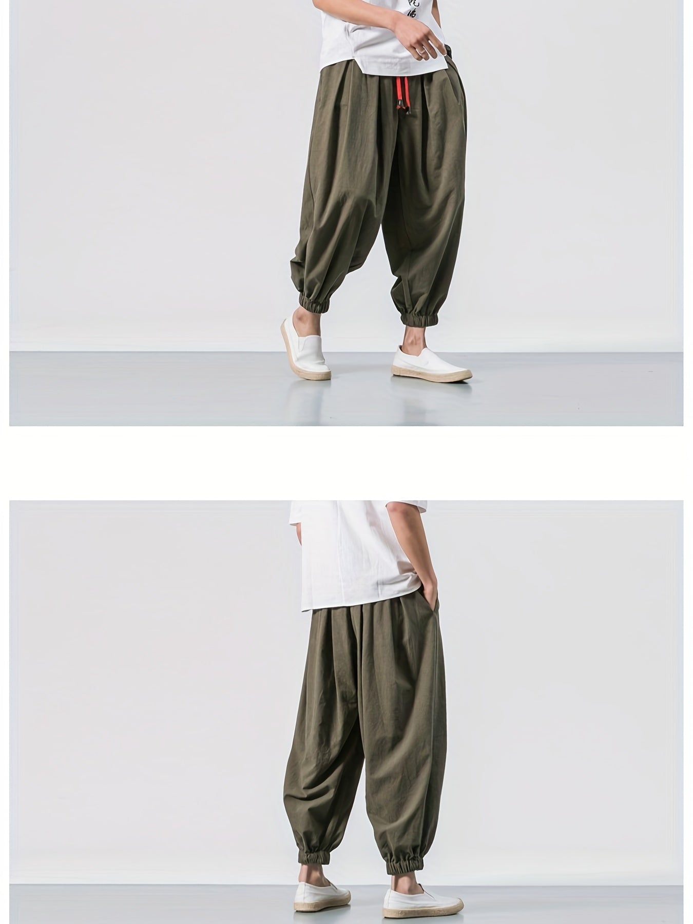 Men's Stylish Harem Cropped Pants, Casual - Lena & Miles Exquisite Boutique LLC.