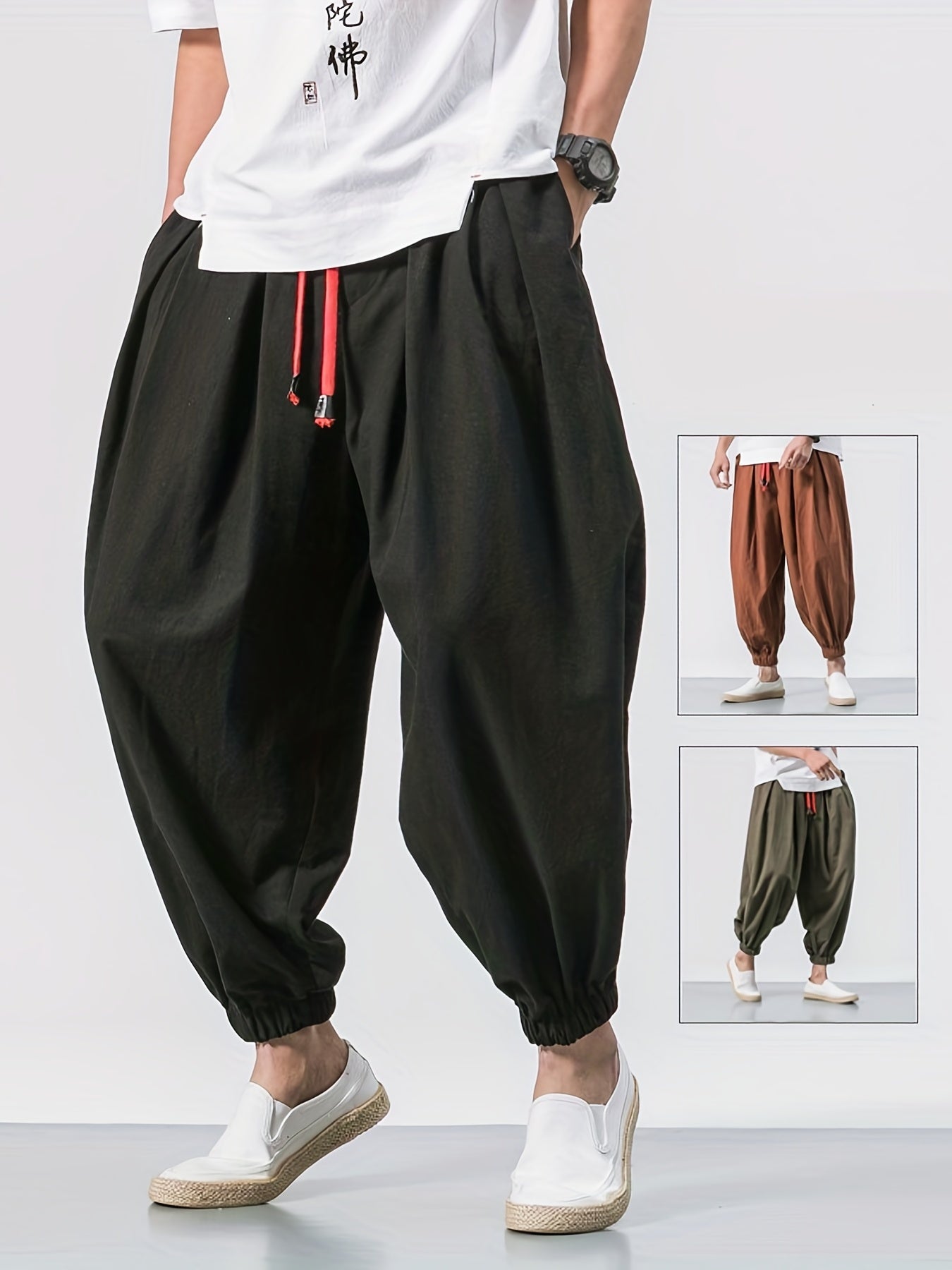 Men's Stylish Harem Cropped Pants, Casual - Lena & Miles Exquisite Boutique LLC.