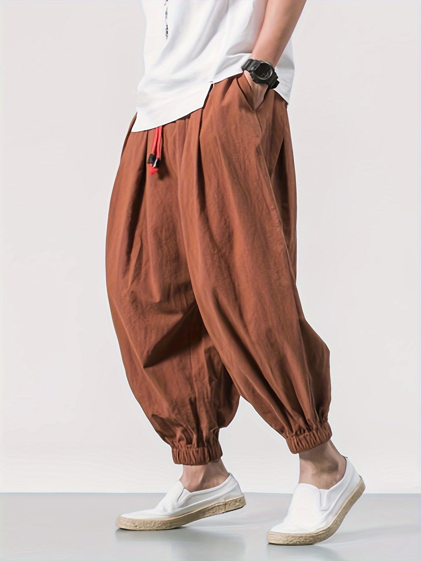 Men's Stylish Harem Cropped Pants, Casual - Lena & Miles Exquisite Boutique LLC.