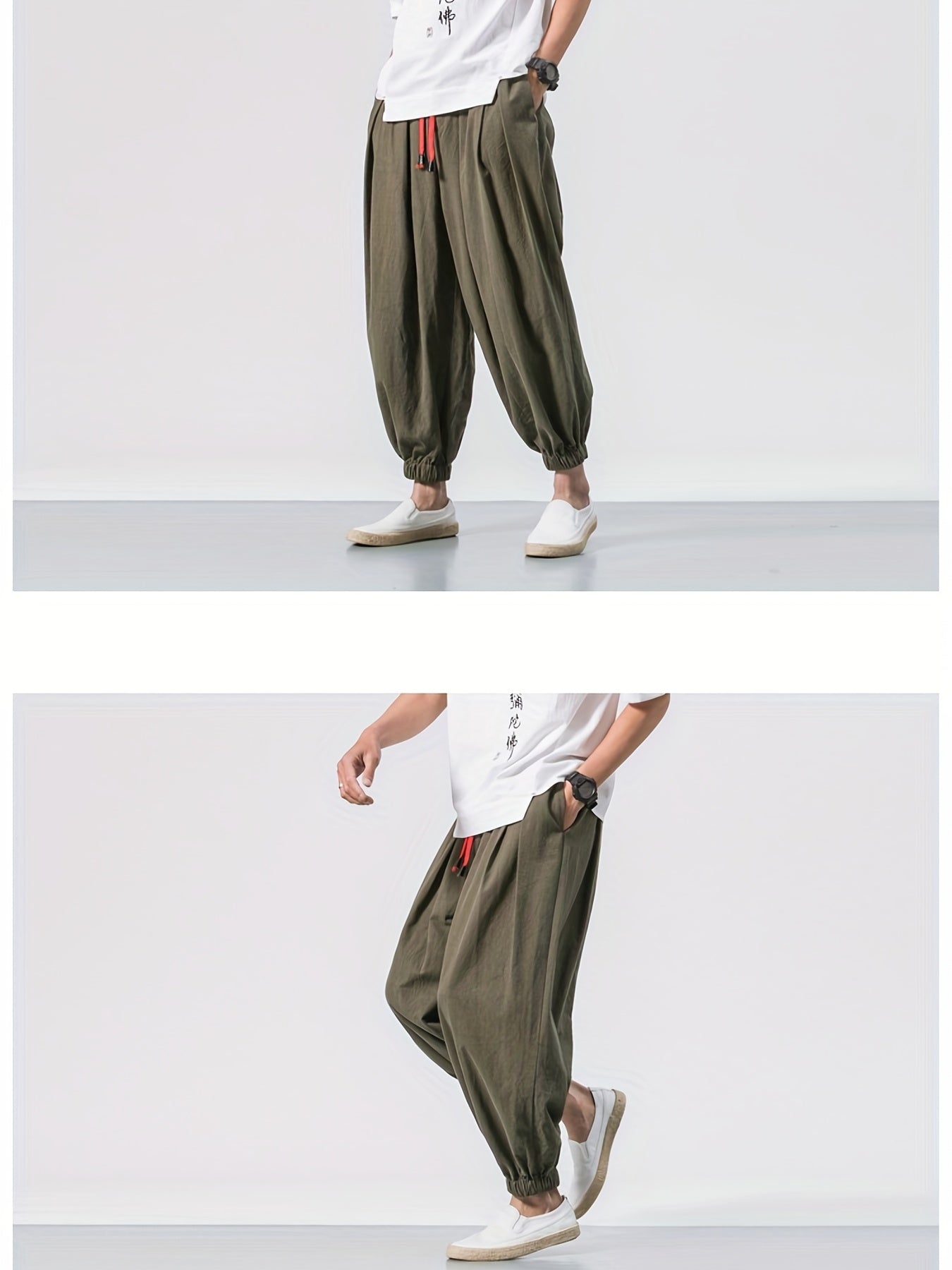 Men's Stylish Harem Cropped Pants, Casual - Lena & Miles Exquisite Boutique LLC.