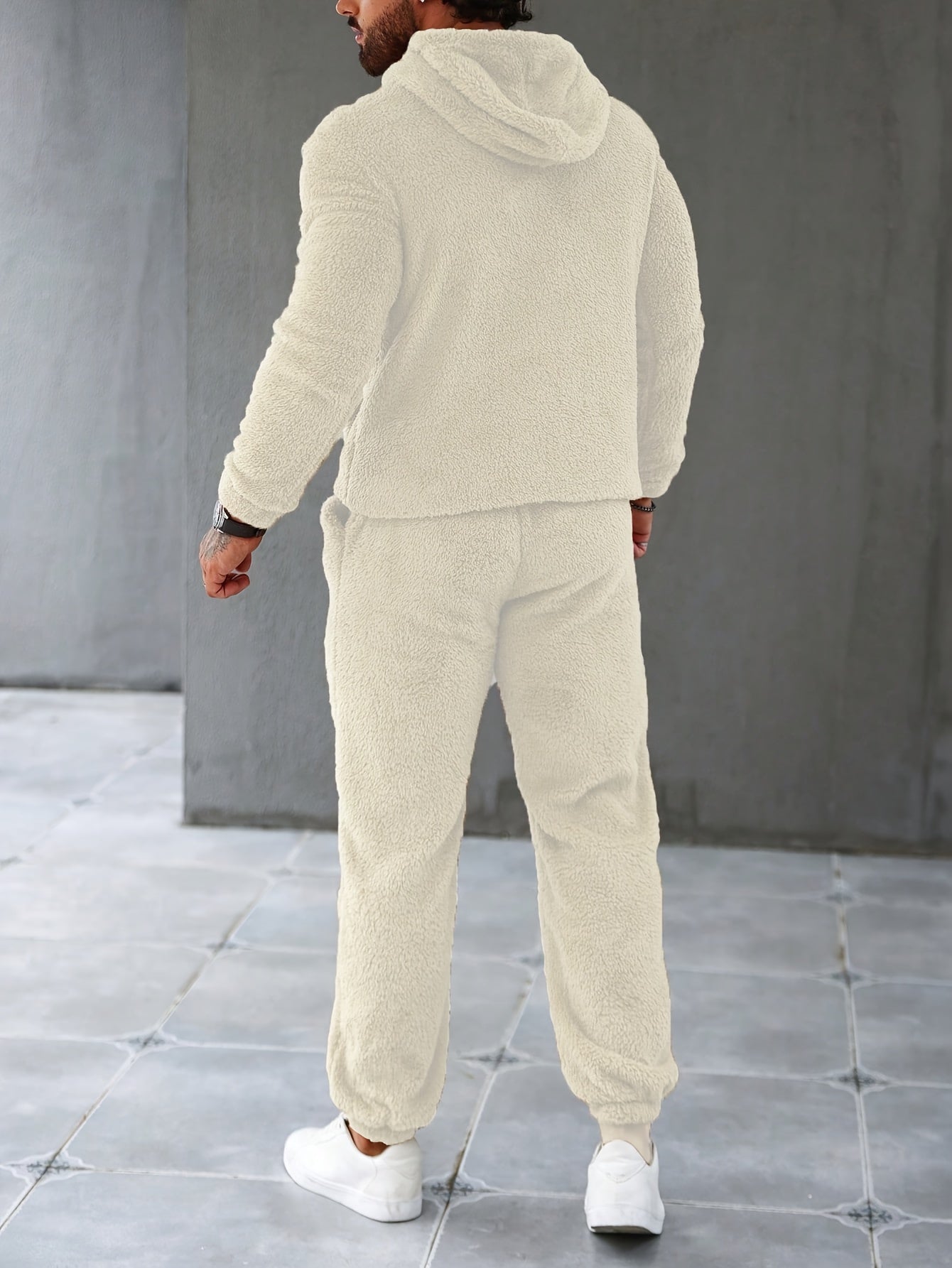 2Pcs Fuzzy Fleece Outfits for Men - Soft, Warm - Lena & Miles Exquisite Boutique LLC.