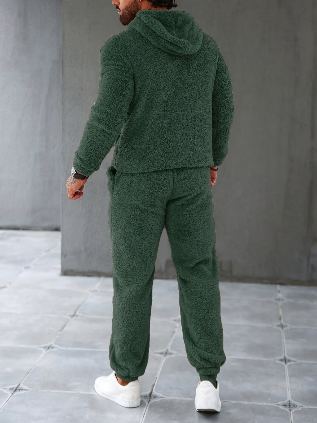 2Pcs Fuzzy Fleece Outfits for Men - Soft, Warm - Lena & Miles Exquisite Boutique LLC.